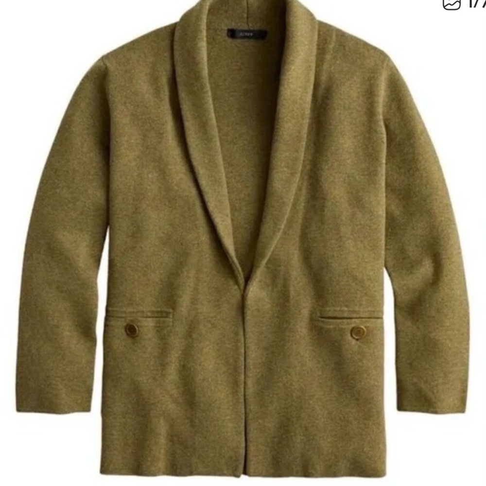 J. Crew Camille shawl sweater blazer in heather green S